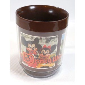 Vintage 1970s Walt Disney World Thermo Serv Brown Insulated Mug Collectible